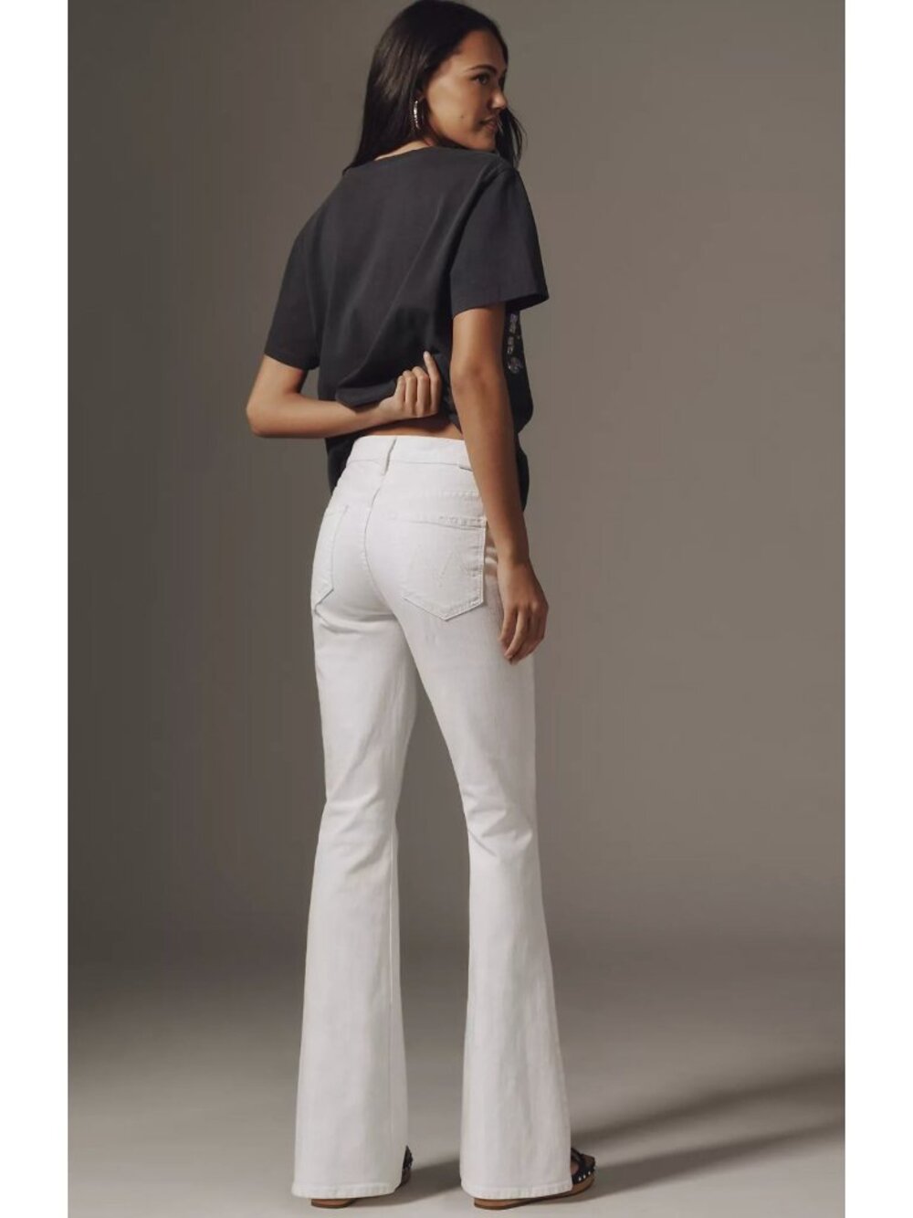 Paperdenim&cloth White Jayne Medium Rise Wide Leg Jeans 29 Flare Inseam 32 3/4" - Picture 3 of 10